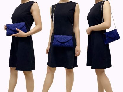 Classic Navy Lace Clutch - Image 6