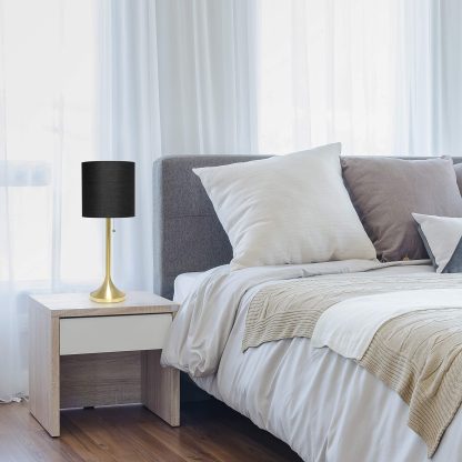 Conical Fabric Drum Shade Table Lamp - Image 2