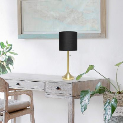 Conical Fabric Drum Shade Table Lamp - Image 3