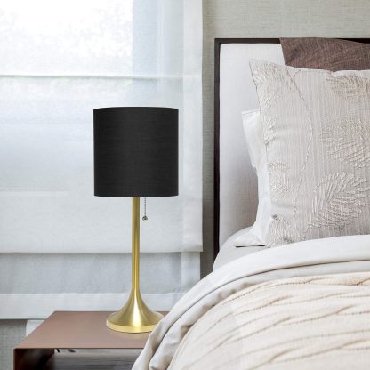 Conical Fabric Drum Shade Table Lamp - Image 4