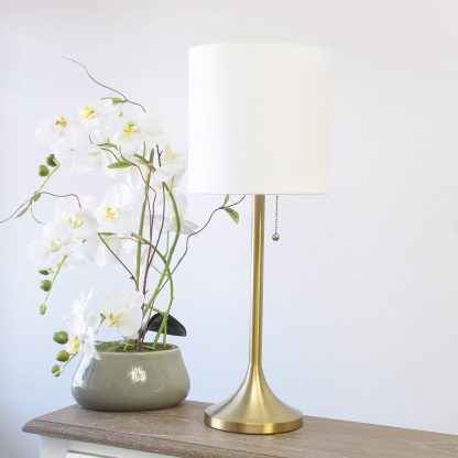 Conical Fabric Drum Shade Table Lamp - Image 4