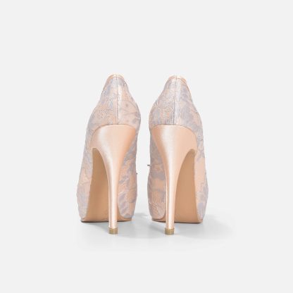 Cream Lace Wedding Shoes - Image 2