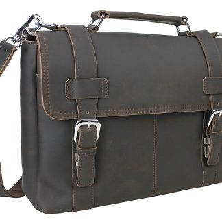Classic Leather Crossbody Laptop Bag