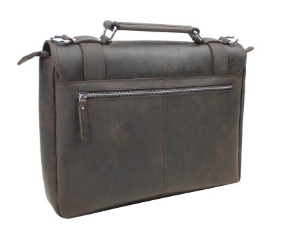 Classic Leather Crossbody Laptop Bag - Image 3