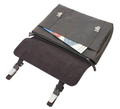 Classic Leather Crossbody Laptop Bag - Image 2