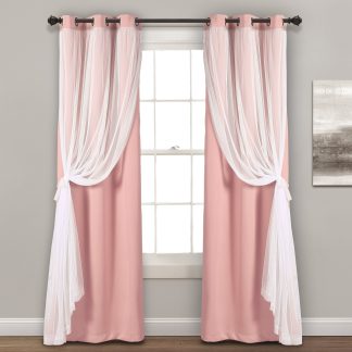 Elegant bedroom blackout pink curtains