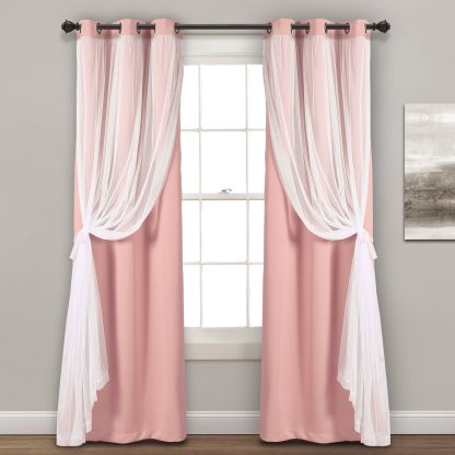 Elegant bedroom blackout pink curtains