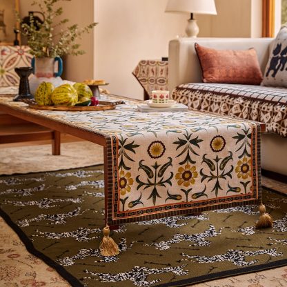 European coffee floral pattern rectangular tablecloth - Image 3