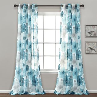 Floral Insulated Grommet 100% Blackout Curtain