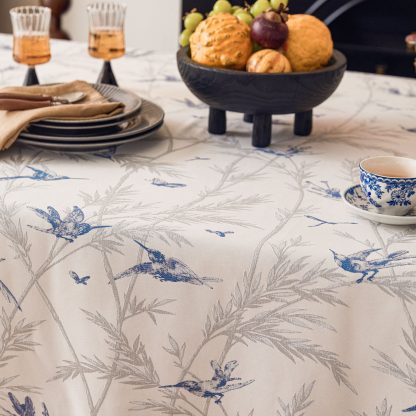 French country style elegant spring bird flower tablecloth - Image 2