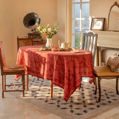 French velvet tablecloth vintage tablecloth - Image 4