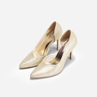 Gold Sequin Wedding Heels