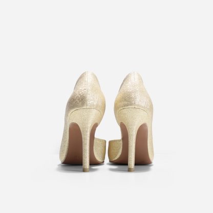 Gold Sequin Wedding Heels - Image 2