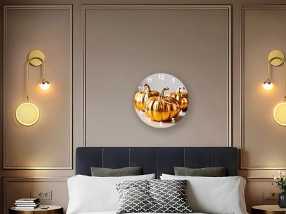 Golden Pumpkin Wall Clock - Image 2