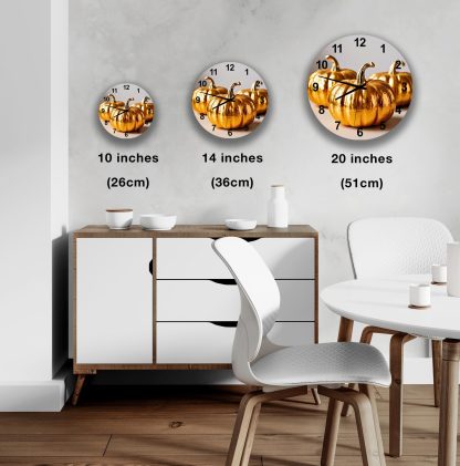 Golden Pumpkin Wall Clock - Image 4