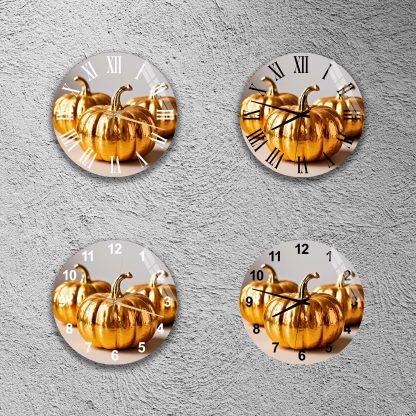Golden Pumpkin Wall Clock - Image 3