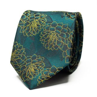 Forest Green Floral Tie
