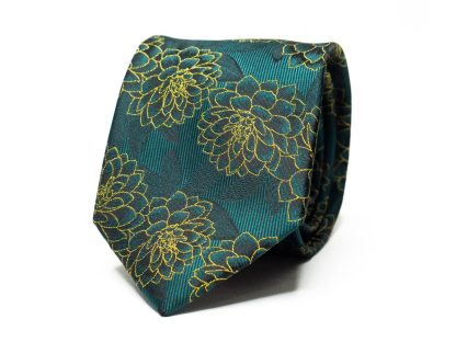 Forest Green Floral Tie