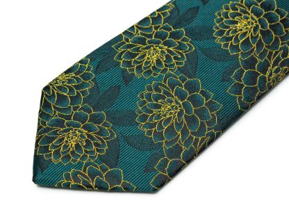 Forest Green Floral Tie - Image 3