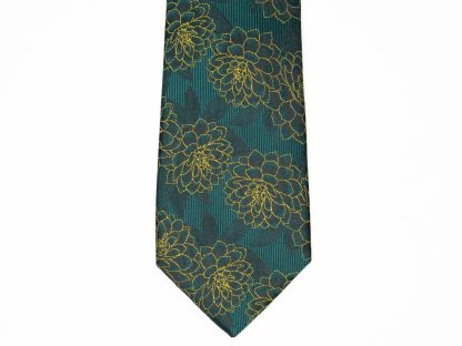 Forest Green Floral Tie - Image 2