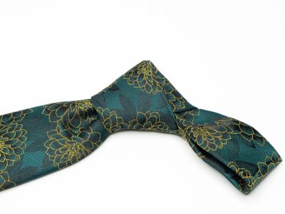 Forest Green Floral Tie - Image 5