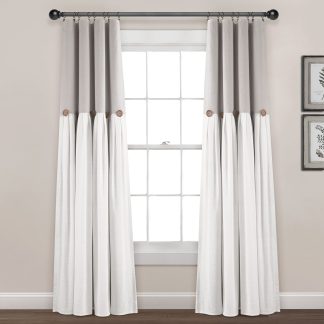 Grey and white blackout curtains