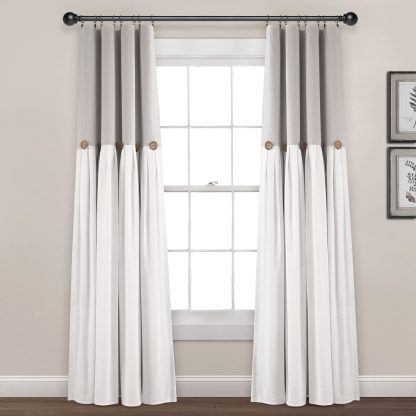 Grey and white blackout curtains