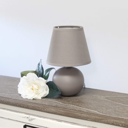 Grey fabric lampshade with matching color - Image 2