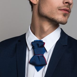 Men's elegant blue bow tie