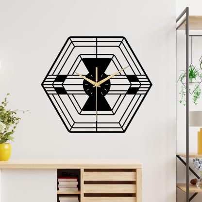 Handcrafted Oversized Geometric Clock - Image 2