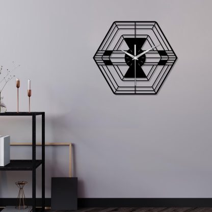 Handcrafted Oversized Geometric Clock - Image 4