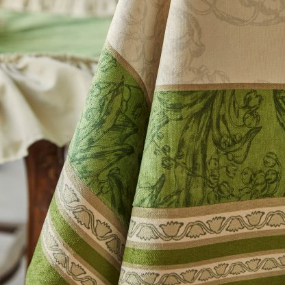 Housewarming gift green off-white waterproof tablecloth - Image 4