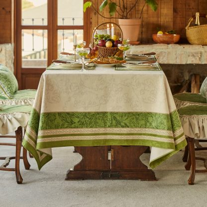 Housewarming gift green off-white waterproof tablecloth - Image 2