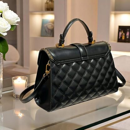 Women's black leather shoulder bag - Image 5