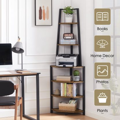 Industrial bookshelf with metal frame - Image 4
