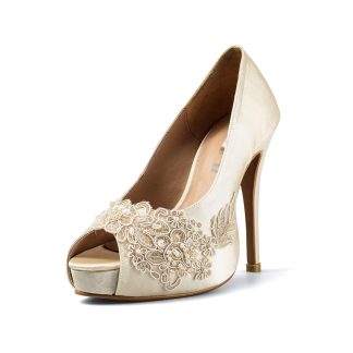 Ivory Beige Lace Wedding Shoes