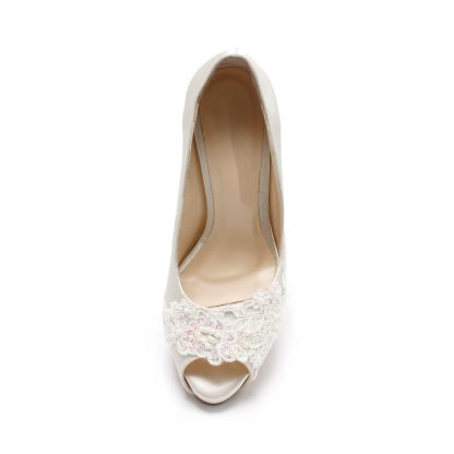 Ivory Pearl Bridal High Heels - Image 4