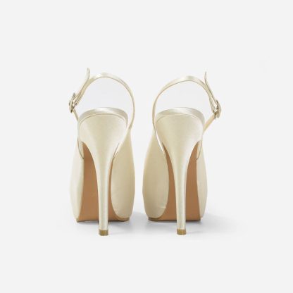 Ivory Satin Wedding Women's High Heels - Image 2