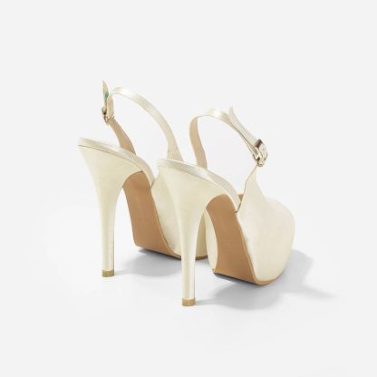 Ivory Satin Wedding Women's High Heels - Image 3