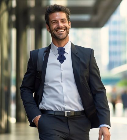 Dark blue stylish elegant bow tie