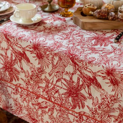 Jacquard tablecloth red elegant style tablecloth - Image 3