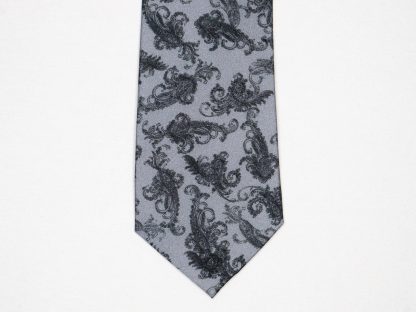 Men's grey patterned tie - Image 4