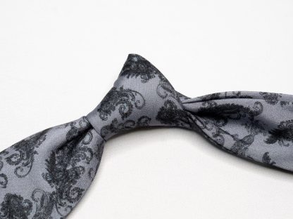 Men's grey patterned tie - Image 2