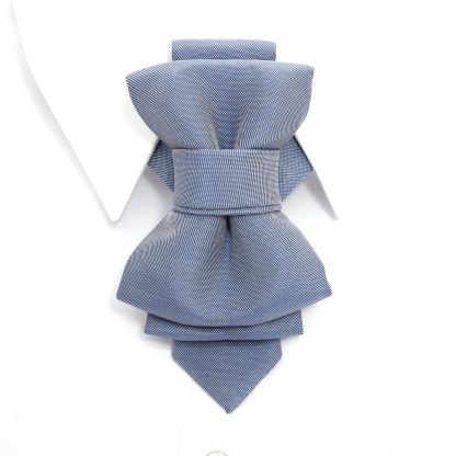 Light blue grey handmade luxury tie - Image 4