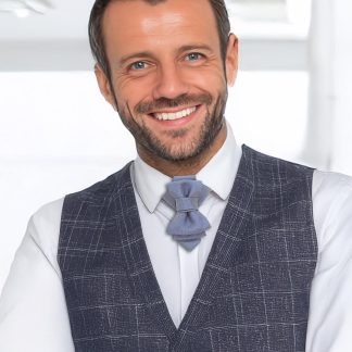 Light blue grey handmade luxury tie