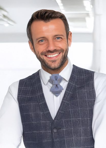 Light blue grey handmade luxury tie