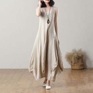 Ladies Summer Loose Linen Long Dress