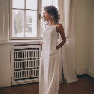 Ladies minimalist white dress