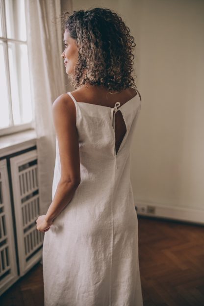 Ladies minimalist white dress - Image 4