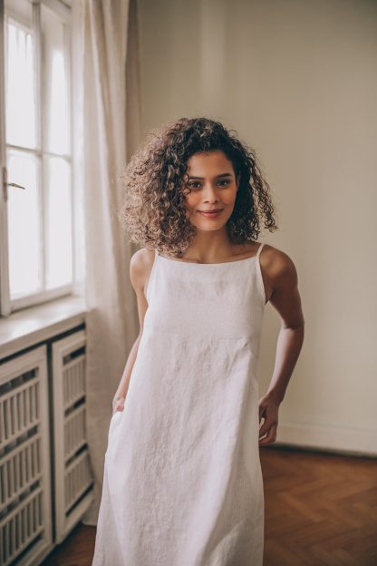 Ladies minimalist white dress - Image 3